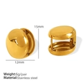 Boucles d'oreilles créoles cœur dorées en acier inoxydable avec spécifications de taille - Style Rond Lisse (EH648) / Or