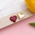 Red glitter and gold heart pendants for DIY jewelry making and necklace crafts - 15x17mm-1.7g / Red Glitter Enamel Heart