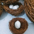 Artificial rattan bird nest with speckled white eggs for Easter window decoration - 7CM Rattan Bird Nest