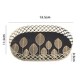 Golden mesh iron jewelry tray with black leaf pattern and size specifications - Small Leaf / Black
