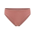 Detailed macro view of the ribbed cotton fabric texture on mauve mid-waist women briefs - Pink Red