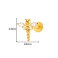 Goldenes Titan-Libellen-Labret mit Zirkonia, Größe 0,82 cm x 0,84 cm für das Ohr - Libellenstil - Gold (T2523-4#金)