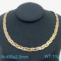 Dreisträngige geflochtene Titanstahl Schlangenkette in Gold Silber und Roségold Halskette - 2.5mm Halskette (KN281970-Z)