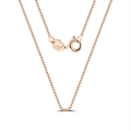 Minimalist S925 sterling silver box chain necklace in rose gold finish with secure clasp - 0.6mm Rose Gold 40cm