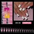 Size chart showing 15 dimensions for 150pcs pink crystal nail extension mold set - 150pcs Pink Nail Form 06