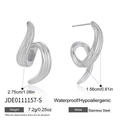 Pendientes de espiral en acero inoxidable plateado pulido con propiedades impermeables - Plateado