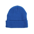 Berretto classico in maglia di acrilico blu con risvolto per il calore invernale - Taglia unica(56-58cm) / Blu Denim