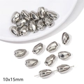 Irregular silver CCB spacer beads 10x15mm for DIY handmade jewelry crafting - Model 08 Faceted 3D Bead 10pcs/Pack