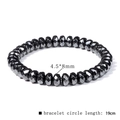 Elastic hematite beaded bracelet with faceted black stones and 19cm inner circumference - Faceted Cut Beads 4.5*8mm