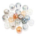 Polished 8x10mm large hole crystal glass beads in assorted iridescent colors for DIY jewelry - Multicolor