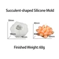 Siliconen mal voor vetplant kaarsen met afgewerkte roze 3D cactus wassculptuur - Succulent Vorm Stijl H
