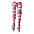Over-the-knee socks with red, white and green stripes for Christmas party costumes - Christmas Red White Green Striped Socks