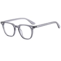 Transparent grey square blue light blocking glasses frames in a minimalist design - Transparent Grey