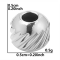 Perlina in acciaio inossidabile 304 argento con trama intrecciata per gioielli - 0.5cm / Argento