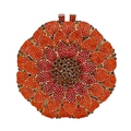Floral sunflower crystal evening clutch bag with red and orange gradient rhinestones - Orange Red Multicolor