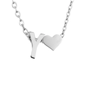 Collana a cuore in acciaio inossidabile argento con ciondolo lettera Y personalizzato - Y-Acciaio