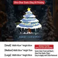 Blue Christmas tree static cling window decal with star topper in three size options - Static Cling No Glue / Small [45*60CM]