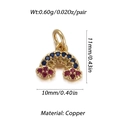 Detailed view of 18K gold plated copper rainbow charm with size and weight dimensions - Colorful Rainbow Shape (006-10)