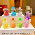 Mini Wasser-Eimer Schlüsselanhänger mit buntem flüssigem Sand und Glitzer-Füllung - Leuchtende Blasenperlen Eimer (Ohne Schlüsselanhänger) / Mehrfarbig