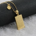18K gold-plated stainless steel Libra zodiac necklace with square pendant and chain - Libra