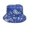 Dettaglio cappello alla pescatora blu navy con motivo paisley e tesa rinforzata - M(56-58cm) / Blu