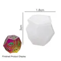 Moule en silicone pour dé D20 avec échantillon en résine colorée de 1,8cm à 3cm - Dés n° 15