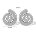 Spiralförmige silberne Edelstahlohrringe für Damen mit Maßen 29mm mal 26mm - Spiral-Schnecken-Design (EH165S) / Silber