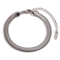 Pulsera minimalista de cadena de serpiente de 6mm en acero inoxidable con cierre mosquetón - Pulsera de Cadena de Serpiente - Color Plata