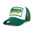 Cappello trucker bianco e verde con toppa Western e rete traspirante sul retro - Verde / Regolabile