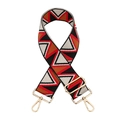 Correa de bolso ancha y colorida de jacquard con herrajes dorados ajustables para bolsos. - R7