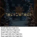 Golden Christmas snowflake static window decals in various sizes for festive glass decor - Snowflake Style / Large 115*20CM
