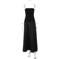 Slim fit tube top maxi dress in black, detailed view of the sleek evening gown design - S / Black