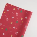 Red Christmas tissue paper with festive cartoon Santa and reindeer patterns for gift wrapping - Snowman Red 50*70cm 15 Sheets