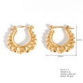 Minimalist irregular heart-shaped hoop earrings in 18k gold plated stainless steel - Linked Heart Wave Hoop (22x20mm)