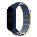 Blue and beige nylon loop sport strap with black smart tracker for Xiaomi Band - Two-tone Ice Blue