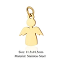 Golden hollow angel cupid pendant in stainless steel for DIY jewelry making 11.5x18.5mm - Gold Angel-11.5x18.5mm