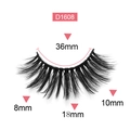 D1608 black false eyelashes with 36mm width and 18mm length for a natural makeup look - Model D1608