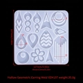 DIY silicone mold for geometric earrings featuring irregular cutout pendant shapes - Hollow Geometric Earring Mold-ED#137