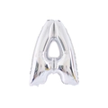 Silver foil letter A balloon for birthday party and wedding decorations on white background - 32' Silver Chubby Letter Aluminum Foil Balloon (a)