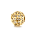 8mm gold micro-pave zircon spherical spacer bead for DIY jewelry making and bracelet design - 8mm / White Zirconia Gold