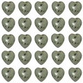 15mm heart-shaped natural green jasper stones in 25-piece polished crystal set - 15x15x6mm / Sky Blue Spot Jasper