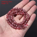 Polished 4mm strawberry quartz faceted beads on 15 inch strand for jewelry making - 4mm Faceted Round Disc