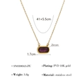 Collana minimalista dorata con ciondolo in zircone viola quadrato su catena oro - Viola (SN030043-PU)