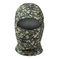 Detail of woodland camouflage balaclava showing breathable mesh lining and reinforced stitching - L(58-60cm) / Small Camo