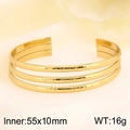 Polierter goldener mehrlagiger Edelstahl-Armreif mit feiner strukturierter Oberfläche - Feiner Ring Stapelstil (KB185441-LO)