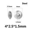 Cuentas de ábaco de acero inoxidable dorado 4x2,5mm para joyería artesanal - 4mm / Color Acero