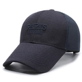 Dunkelblaue atmungsaktive Trucker-Cap mit 3D-Paris-Stickerei und Mesh-Rückseite - Verstellbar / Marineblau