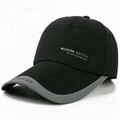Casquette de baseball bicolore noir et gris avec broderie latérale de marque sportive - Design Épuré / Noir