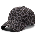 Vintage-Baseballkappe mit Leopardenmuster in Graulila und Used-Look am Schirm - Verstellbar / Schwarz