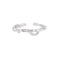Minimalistischer S925 Sterling Silber Ring mit unregelmäßiger offener Wellenform - Einstellbar Offen / JT922 Einschichtige unregelmäßige Stromlinie
